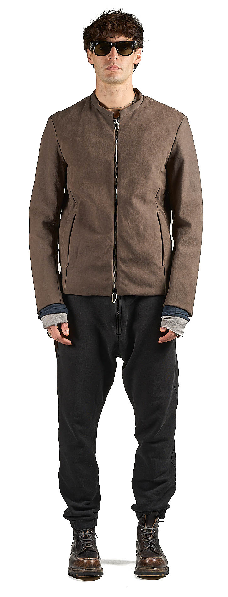 DANIELE BASTA LEATHER AND SILVER JACKET 